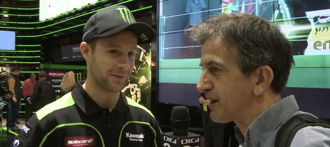 Standul Kawasaki la EICMA 2015 explicat de domnul Martin Lambert, PR Manager şi interviu Jonathan Rea şi Tom Sykes